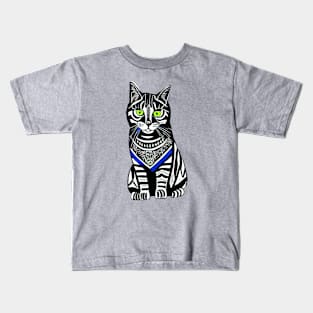 Green eyed cat Kids T-Shirt